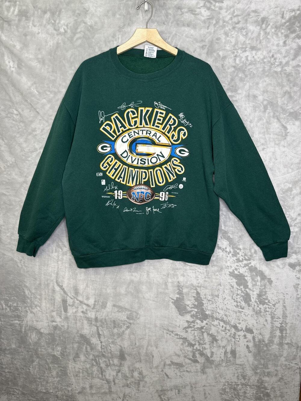 Vtg Green Bay Packers Sweatshirt Mens 2XL Green Crewneck NFL Football Delta 90s